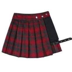 Apparel Half-Cut High Waist Black Checked Mini Skirts -Kawaii Store kawaiies plushies plush softtoy half cut high waist black checked mini skirts apparel 811235