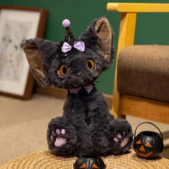 Halloween Black Witch Cat Plushies -Kawaii Store kawaiies plushies plush softtoy halloween black witch cat plushies soft toy 215548