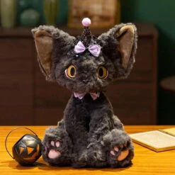 Halloween Black Witch Cat Plushies -Kawaii Store kawaiies plushies plush softtoy halloween black witch cat plushies soft toy hat with pumpkin 168048