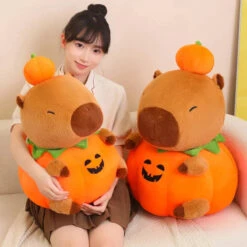 Halloween Pumpkin Party Capybara Plush -Kawaii Store kawaiies plushies plush softtoy halloween pumpkin party capybara plush soft toy 122336
