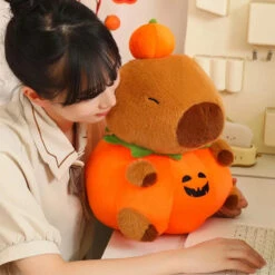 Halloween Pumpkin Party Capybara Plush -Kawaii Store kawaiies plushies plush softtoy halloween pumpkin party capybara plush soft toy 205677