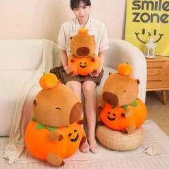 Halloween Pumpkin Party Capybara Plush -Kawaii Store kawaiies plushies plush softtoy halloween pumpkin party capybara plush soft toy 576567