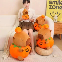 Halloween Pumpkin Party Capybara Plush -Kawaii Store kawaiies plushies plush softtoy halloween pumpkin party capybara plush soft toy 869557