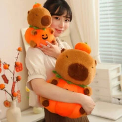 Halloween Pumpkin Party Capybara Plush -Kawaii Store kawaiies plushies plush softtoy halloween pumpkin party capybara plush soft toy 907095