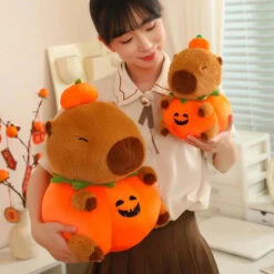 Halloween Pumpkin Party Capybara Plush -Kawaii Store kawaiies plushies plush softtoy halloween pumpkin party capybara plush soft toy 910646
