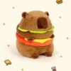 Hamburger Capybara Fluffy Plushie -Kawaii Store kawaiies plushies plush softtoy hamburger capybara fluffy plushie soft toy 350784