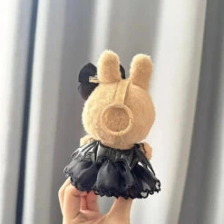 Accessories Handmade Black Batwing Gothic Dress Labubu Outfit -Kawaii Store kawaiies plushies plush softtoy handmade black batwing gothic dress labubu outfit accessories 921178
