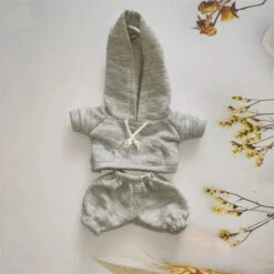 Accessories Handmade Cozy Hoodie Joggers Labubu Outfit -Kawaii Store kawaiies plushies plush softtoy handmade cozy hoodie joggers labubu outfit accessories light gray 550603
