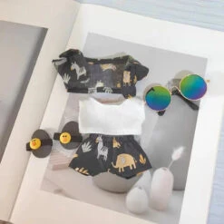 Accessories Handmade Hawaii Beach Labubu Outfit -Kawaii Store kawaiies plushies plush softtoy handmade hawaii beach labubu outfit accessories black beach suit fit 17cmno doll 584840