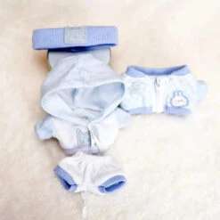 Handmade Labubu Baby Blue Cosy Outfit With Accessories -Kawaii Store kawaiies plushies plush softtoy handmade labubu baby blue cosy outfit with accessories accessories 596494