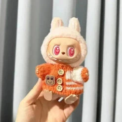 Handmade Labubu Cosy Knitwear Outfits With Accessories 35 Handmade Labubu Cosy Knitwear Outfits With Accessories -Kawaii Store kawaiies plushies plush softtoy handmade labubu cosy knitwear outfits with accessories accessories orange sweater 193765