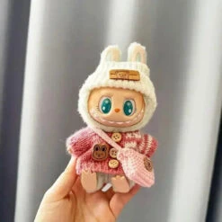 Handmade Labubu Cosy Knitwear Outfits With Accessories 30 Handmade Labubu Cosy Knitwear Outfits With Accessories -Kawaii Store kawaiies plushies plush softtoy handmade labubu cosy knitwear outfits with accessories accessories pink set 258177