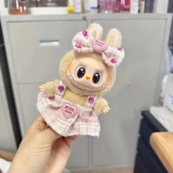 Handmade Labubu Heart Dress Outfit With Accessories -Kawaii Store kawaiies plushies plush softtoy handmade labubu heart dress outfit with accessories accessories min min pink 568491