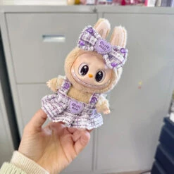 Handmade Labubu Heart Dress Outfit With Accessories -Kawaii Store kawaiies plushies plush softtoy handmade labubu heart dress outfit with accessories accessories min min purple 184087