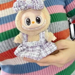 Handmade Labubu Heart Dress Outfit With Accessories -Kawaii Store kawaiies plushies plush softtoy handmade labubu heart dress outfit with accessories accessories pearls purple 773789