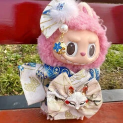 Accessories Handmade Labubu Japanese Kitsune Kimono Fan Outfit