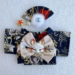 Accessories Handmade Labubu Japanese Kitsune Kimono Fan Outfit -Kawaii Store kawaiies plushies plush softtoy handmade labubu japanese kitsune kimono fan outfit accessories black 282671