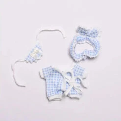 Handmade Labubu Plaid Floral Pajamas Outfit With Accessories -Kawaii Store kawaiies plushies plush softtoy handmade labubu plaid floral pajamas outfit with accessories accessories 603270