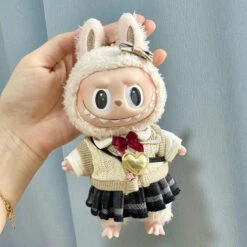 Handmade Labubu School Uniform Outfit With Accessories -Kawaii Store kawaiies plushies plush softtoy handmade labubu school uniform outfit with accessories accessories 488920