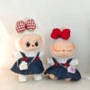 Accessories Handmade Red Bow Denim Dress Labubu Outfit -Kawaii Store kawaiies plushies plush softtoy handmade red bow denim dress labubu outfit accessories 370089