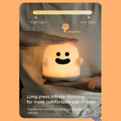 Happy Ghost LED Night Light -Kawaii Store kawaiies plushies plush softtoy happy ghost led night light home decor 172561