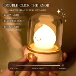 Happy Glowing Candle Flame LED Night Light -Kawaii Store kawaiies plushies plush softtoy happy glowing candle flame led night light home decor 186200