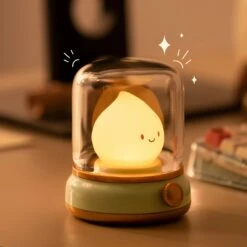 Happy Glowing Candle Flame LED Night Light -Kawaii Store kawaiies plushies plush softtoy happy glowing candle flame led night light home decor 286993