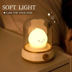Happy Glowing Candle Flame LED Night Light -Kawaii Store kawaiies plushies plush softtoy happy glowing candle flame led night light home decor 520462