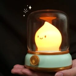 Happy Glowing Candle Flame LED Night Light -Kawaii Store kawaiies plushies plush softtoy happy glowing candle flame led night light home decor 813245