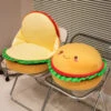 Happy Hamburger Pillow Plush -Kawaii Store kawaiies plushies plush softtoy happy hamburger pillow plush soft toy 988434