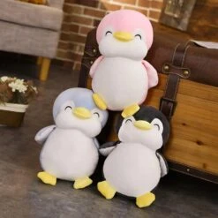 Happy Penguin Trio Plushies -Kawaii Store kawaiies plushies plush softtoy happy penguin trio soft toy 113000