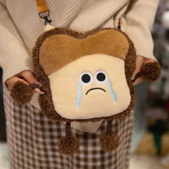 Happy Toast Sad Toast Plush & Bag -Kawaii Store kawaiies plushies plush softtoy happy toast sad toast plush bag soft toy 168639