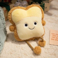 Happy Toast Sad Toast Plush & Bag -Kawaii Store kawaiies plushies plush softtoy happy toast sad toast plush bag soft toy smiling plush 23cm 575022