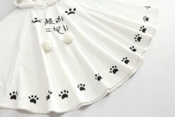 Apparel Harajuku Black Gray White Cat Hooded Cloak Coat -Kawaii Store kawaiies plushies plush softtoy harajuku black gray white cat hooded cloak coat apparel 154421