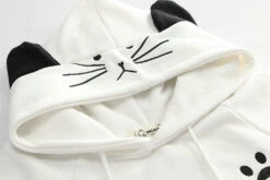 Apparel Harajuku Black Gray White Cat Hooded Cloak Coat -Kawaii Store kawaiies plushies plush softtoy harajuku black gray white cat hooded cloak coat apparel 577562