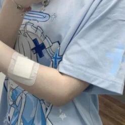 Apparel Harajuku Blue Angel Girl Women's Tee -Kawaii Store kawaiies plushies plush softtoy harajuku blue angel girl womens tee apparel 434611