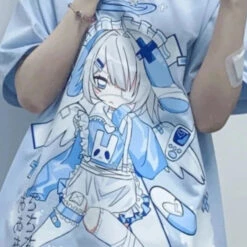 Apparel Harajuku Blue Angel Girl Women's Tee -Kawaii Store kawaiies plushies plush softtoy harajuku blue angel girl womens tee apparel 543665
