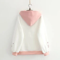 Apparel Harajuku Cute Two-tone Candy Floss Sakura Thick Women's Hoodie -Kawaii Store kawaiies plushies plush softtoy harajuku cute two tone candy floss sakura thick womens hoodie hoodies 277796