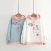 Apparel Harajuku Cute Two-tone Candy Floss Sakura Thick Women's Hoodie -Kawaii Store kawaiies plushies plush softtoy harajuku cute two tone candy floss sakura thick womens hoodie hoodies 827095