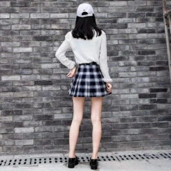 Apparel Harajuku High Waist School Girl Pleated Plaid Short Skirt 21 Apparel Harajuku High Waist School Girl Pleated Plaid Short Skirt -Kawaii Store kawaiies plushies plush softtoy harajuku high waist school girl pleated plaid short skirt apparel 212882