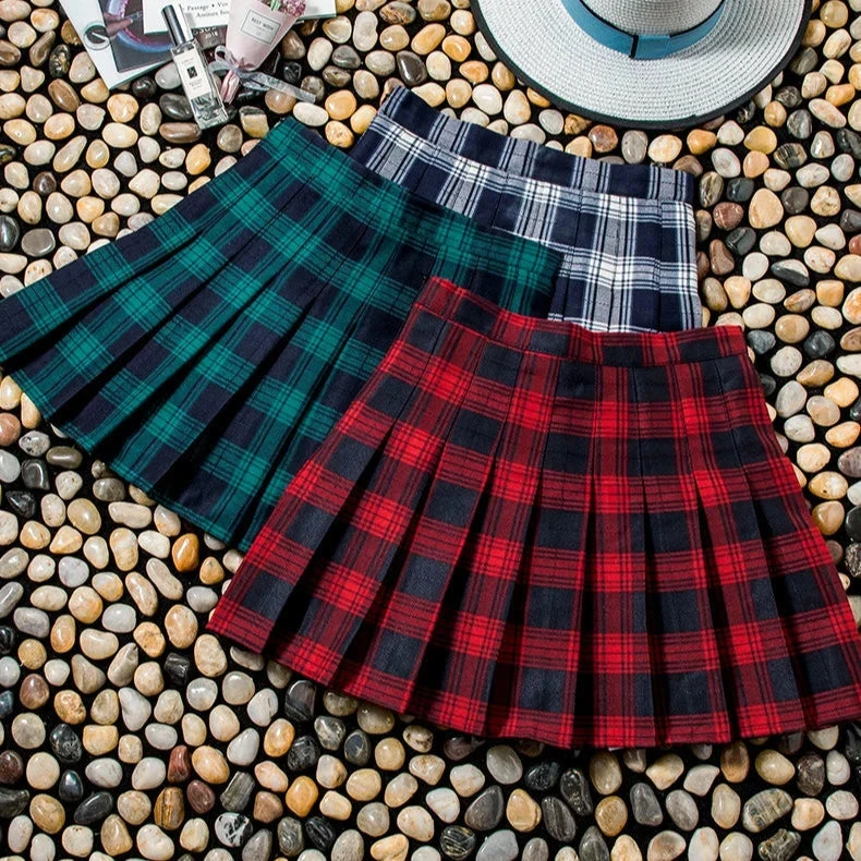 Apparel Harajuku High Waist School Girl Pleated Plaid Short Skirt 15 Apparel Harajuku High Waist School Girl Pleated Plaid Short Skirt - Image 13