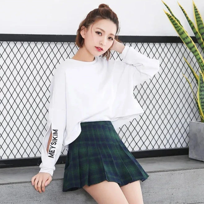 Apparel Harajuku High Waist School Girl Pleated Plaid Short Skirt 12 Apparel Harajuku High Waist School Girl Pleated Plaid Short Skirt - Image 10