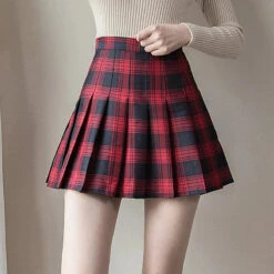Apparel Harajuku High Waist School Girl Pleated Plaid Short Skirt