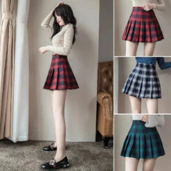 Apparel Harajuku High Waist School Girl Pleated Plaid Short Skirt 19 Apparel Harajuku High Waist School Girl Pleated Plaid Short Skirt -Kawaii Store kawaiies plushies plush softtoy harajuku high waist school girl pleated plaid short skirt apparel 998925