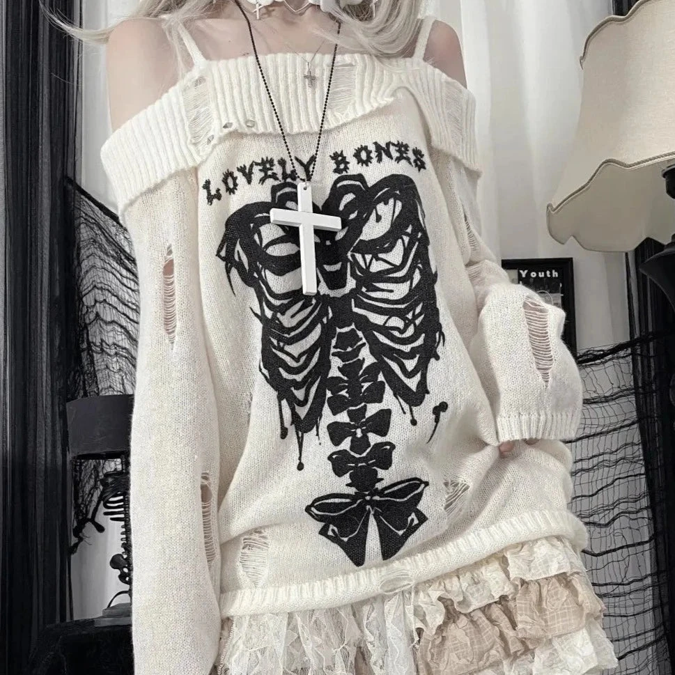 Apparel Harajuku Insomnia Gothic Knitted Pullovers Women 11 Apparel Harajuku Insomnia Gothic Knitted Pullovers Women - Image 9