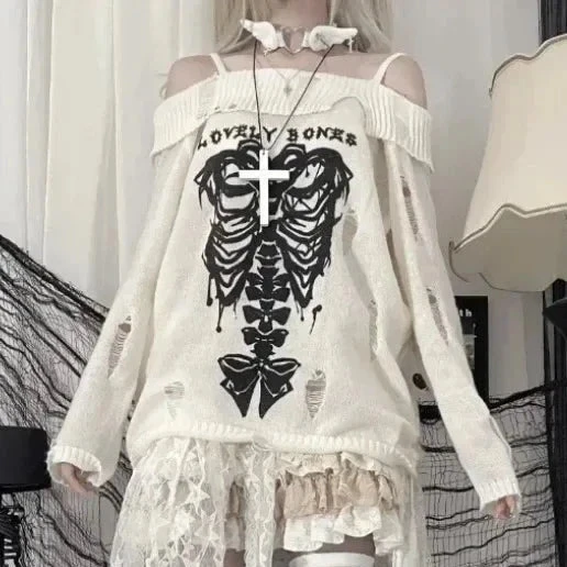 Apparel Harajuku Insomnia Gothic Knitted Pullovers Women 8 Apparel Harajuku Insomnia Gothic Knitted Pullovers Women - Image 6