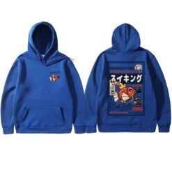 Apparel Harajuku Japanese Fish Konnichiwa Poster Unisex Hoodie -Kawaii Store kawaiies plushies plush softtoy harajuku japanese fish konnichiwa poster unisex hoodie new apparel blue s 793911