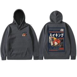 Apparel Harajuku Japanese Fish Konnichiwa Poster Unisex Hoodie -Kawaii Store kawaiies plushies plush softtoy harajuku japanese fish konnichiwa poster unisex hoodie new apparel dark gray s 407790