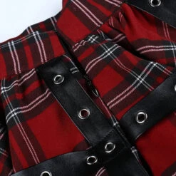 Apparel Harajuku Lolita Gothic Rouge Red Laced Plaid Pleated Skirt -Kawaii Store kawaiies plushies plush softtoy harajuku lolita gothic rouge red laced plaid pleated skirt apparel 502800