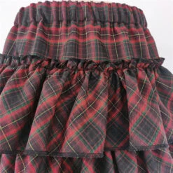 Apparel Harajuku Punk Princess Pink Red Plaid Pleated Skirt -Kawaii Store kawaiies plushies plush softtoy harajuku punk princess pink red plaid pleated skirt apparel 109242